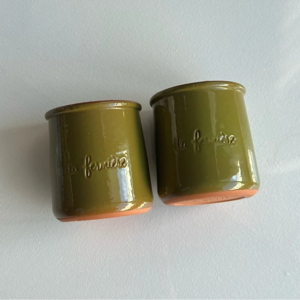 *Limited Edition* La Fermière Yogurt Olive Green Clay Jar 4.9 oz - Picture 5 of 6